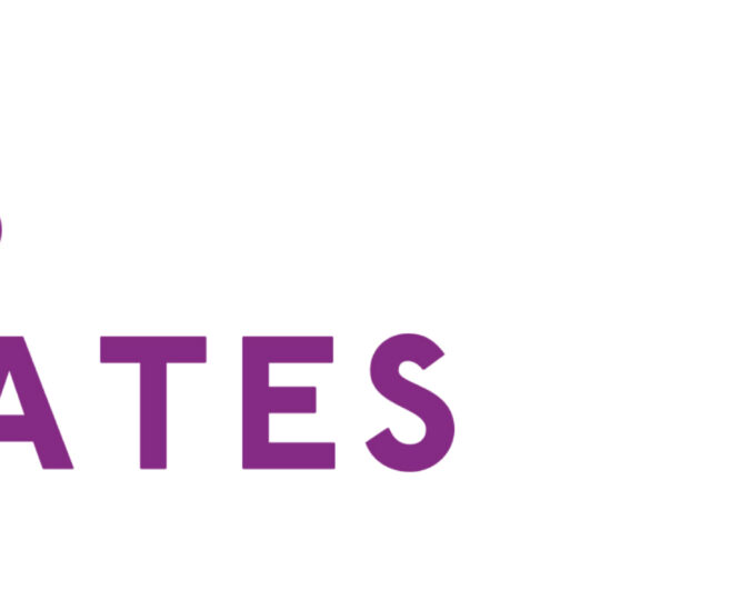 A purple banner with the word " dates ".